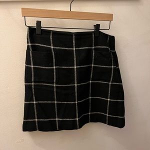 Madewell wool checkered mini skirt